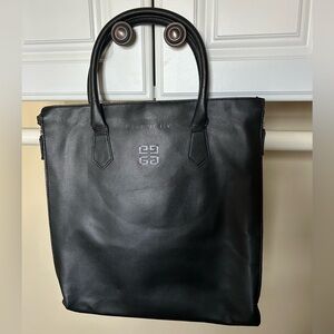 Givenchy Parfums Black Tote with Embossed Logo and 2 Side Expandable Zippers!